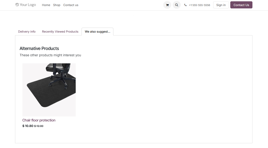 Alternative Products in a product tab
