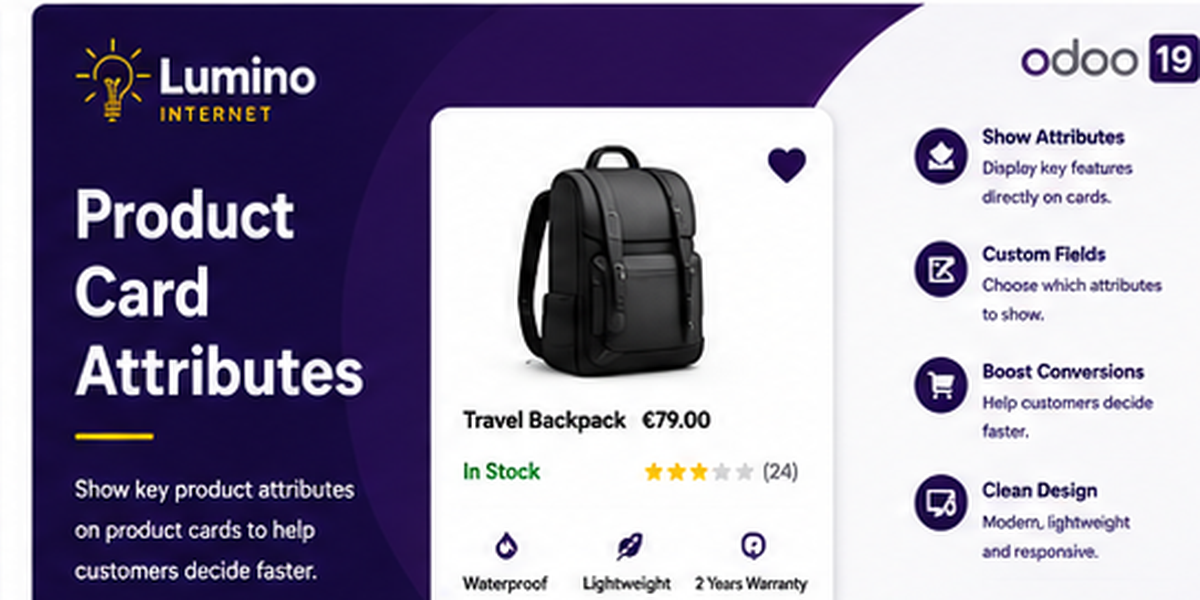 Product Card Attributes for Odoo 19