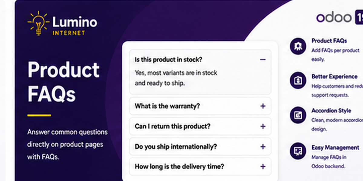 Lumino Product FAQs for Odoo 19