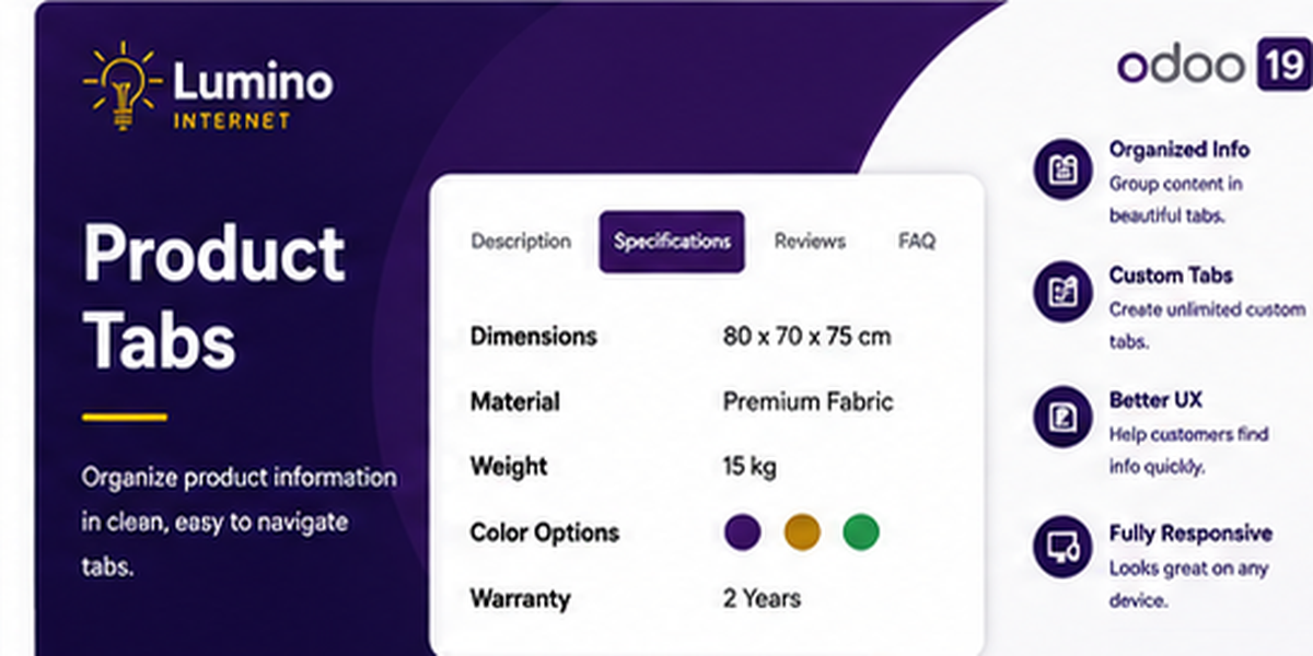 Lumino Product Tabs for Odoo 19